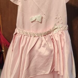 Elegant Pink Dress with Pearl Accents